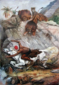 Escena de caza William Firutt Árabes Pinturas al óleo